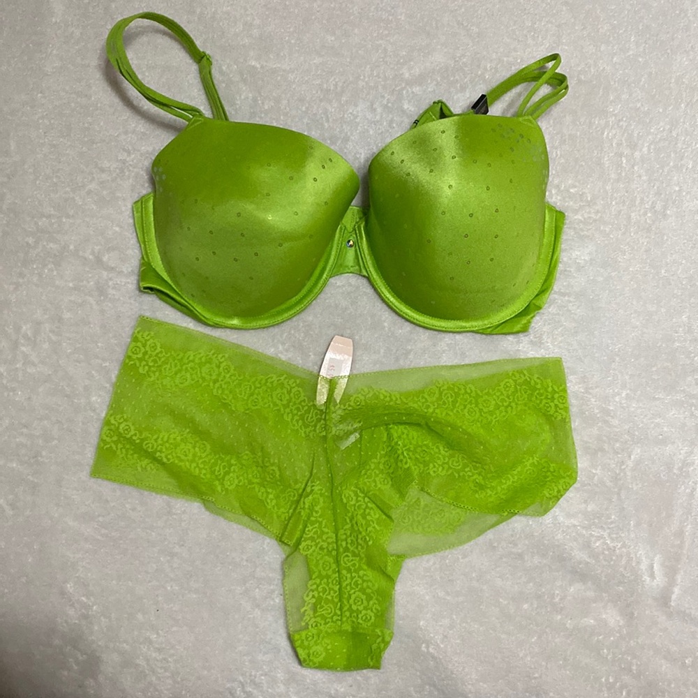 Victoria’s Secret Bra and Panties Set-Lime Green